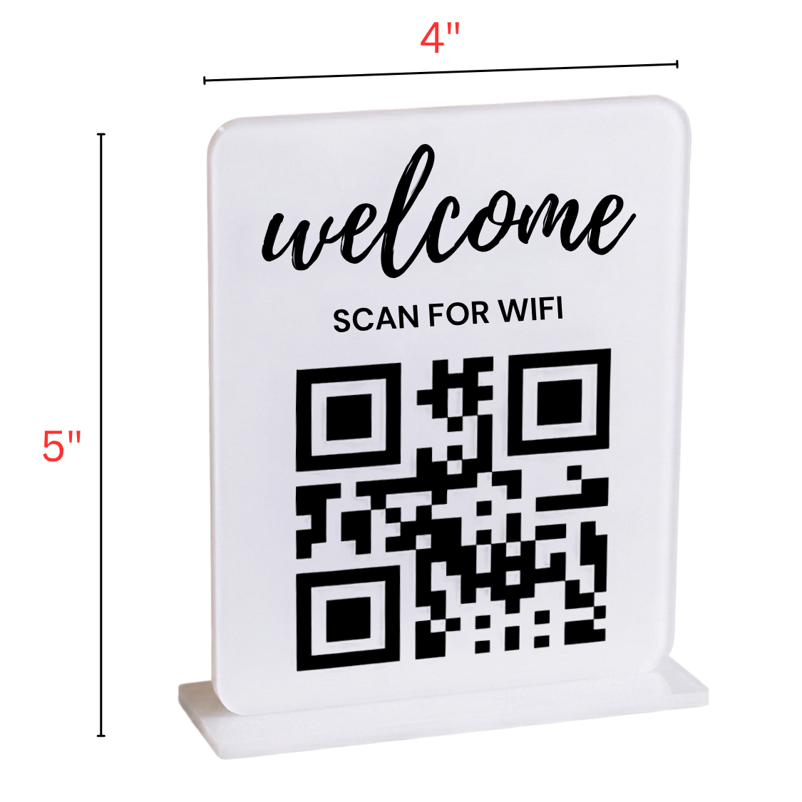 WiFi Password Freestanding Sign Size