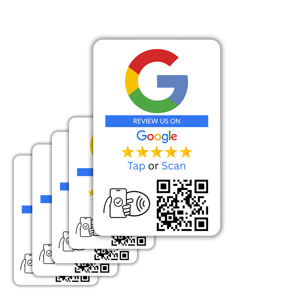 5 pack google review cards