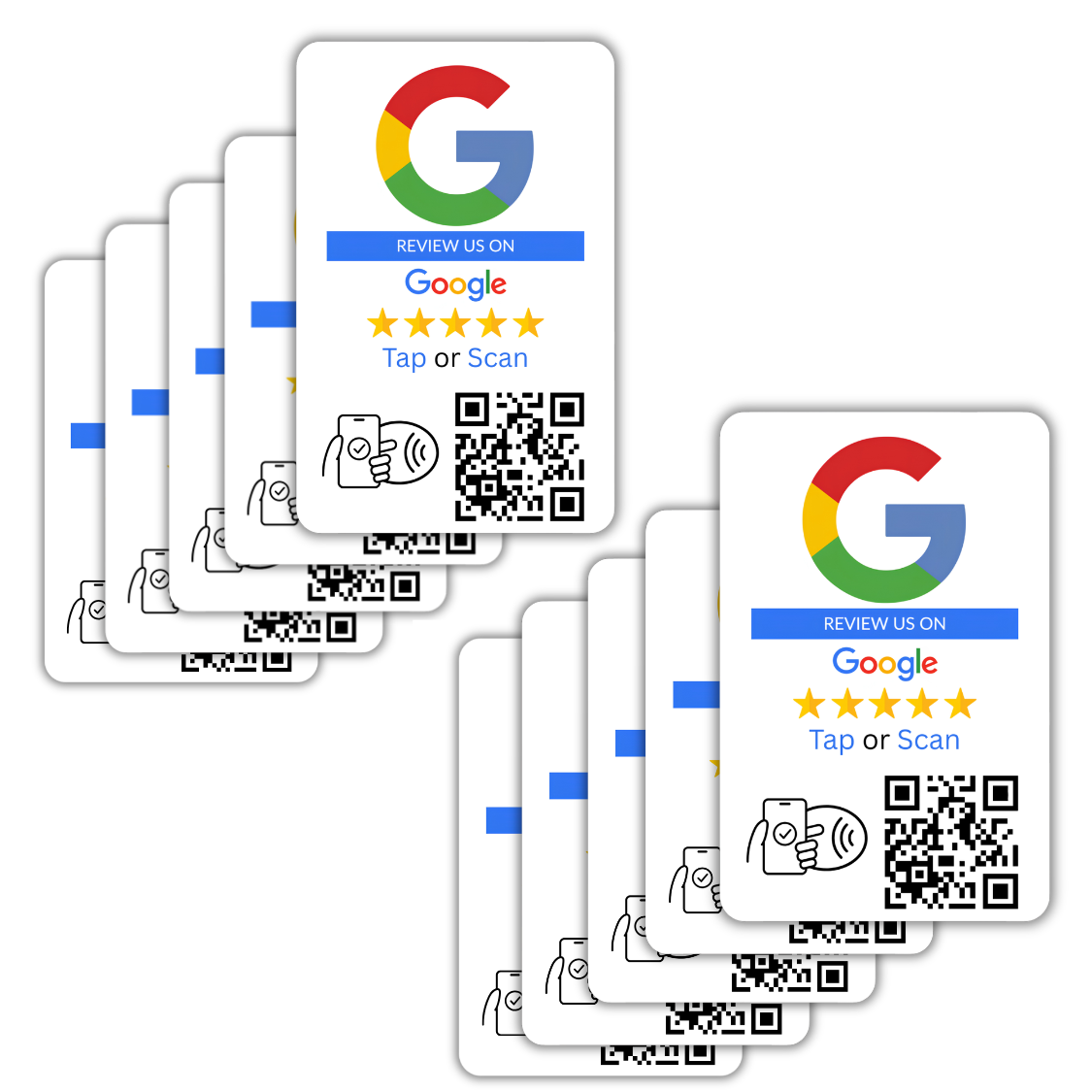 10 pack google review tap cards