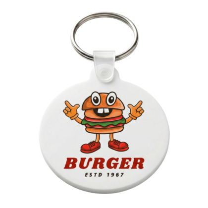 custom white acrylic keychains for cafe & restaurants